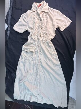 1950s Silk Cotton Laiglon dress